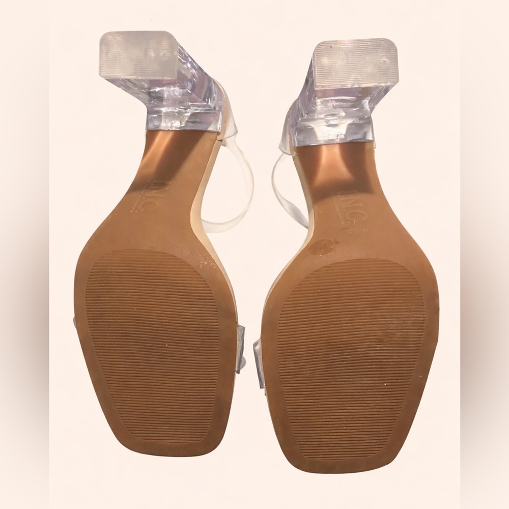 INC International Concepts Clear Vinyl Block Heel Sandal -Makenna Size 7M EUC - Picture 8 of 10